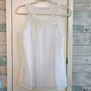 New York and Co Medium Sheer White Tank